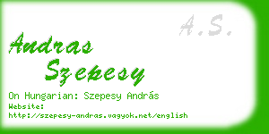 andras szepesy business card